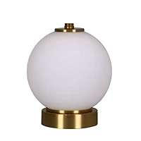 14" Gold & White Glass Table Lamp with White Fabric Shade by Ashland®