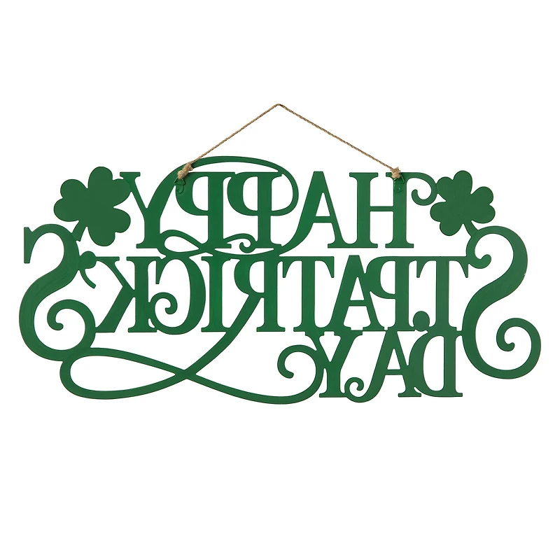 Glitzhome® 24" Metal "HAPPY St. Patrick's Day" Wall Decor