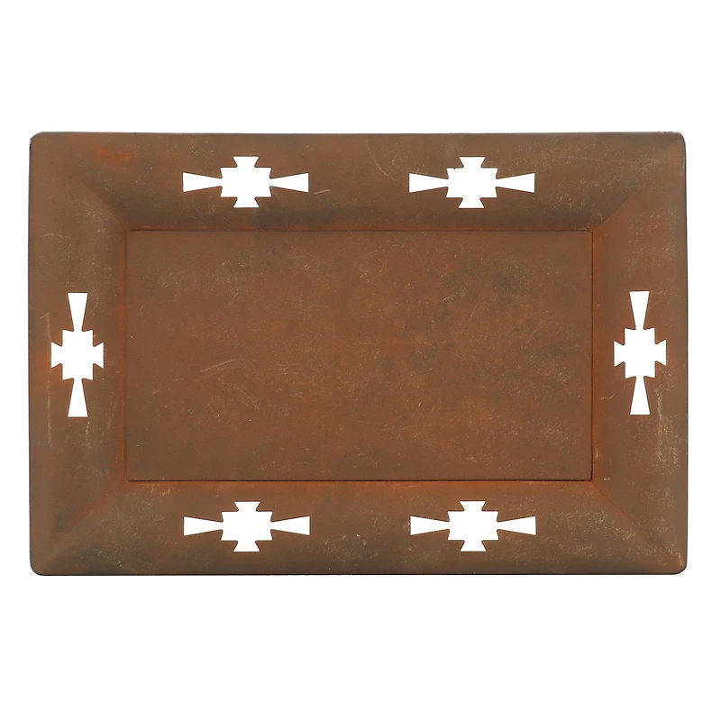 15" Red Rust Metal Tray Tabletop Décor by Ashland®