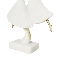 12.75" Cream Polystone Dancing Ballet Couple Sculpture Décor