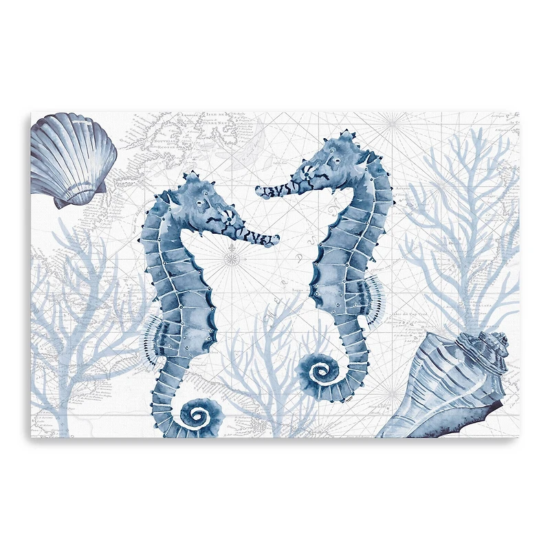 Deep Blue Sea IV On White Canvas Giclee