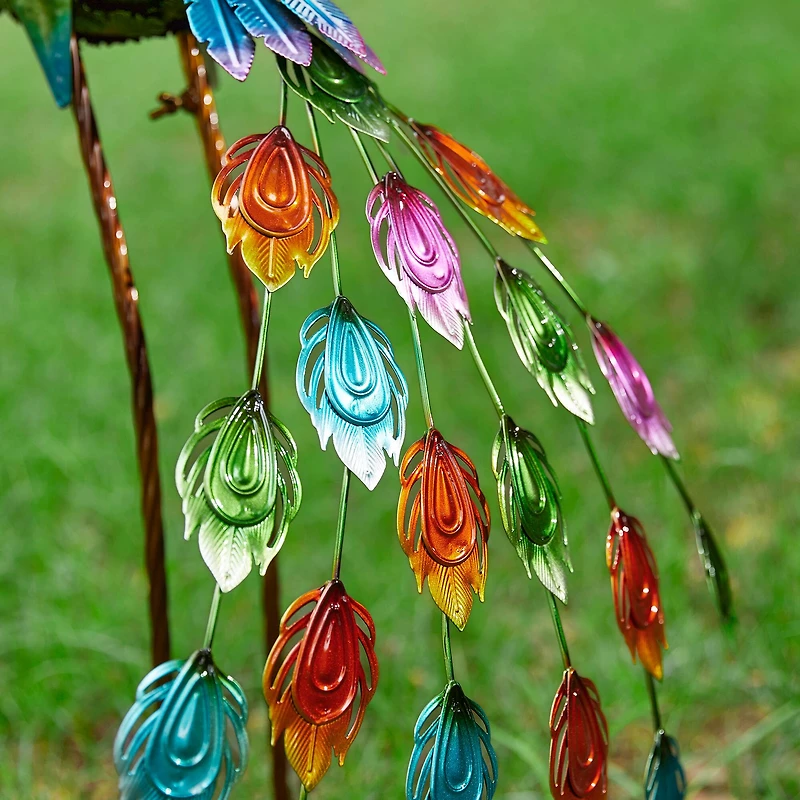 Glitzhome® 32" Metal Standing Peacock Garden Statue with Stakes