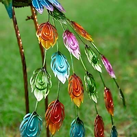 Glitzhome® 32" Metal Standing Peacock Garden Statue with Stakes