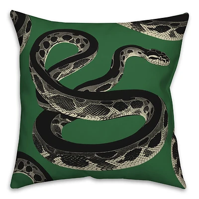 Emerald Green Snake 18" x 18" Spun Poly Pillow