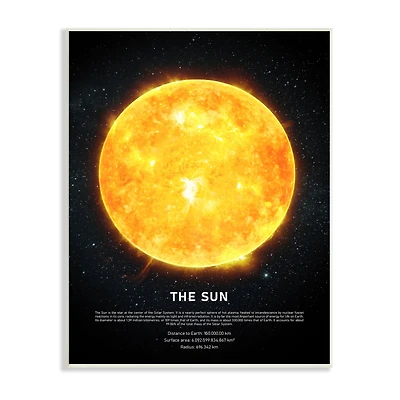 Stupell Industries Milky Way Sun Infographic Outer Space Astrological Facts Wall Plaque