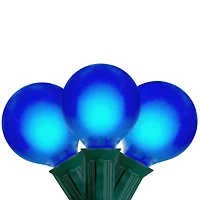 15ct. Blue Satin G50 Globe Christmas String Lights with Green Wire