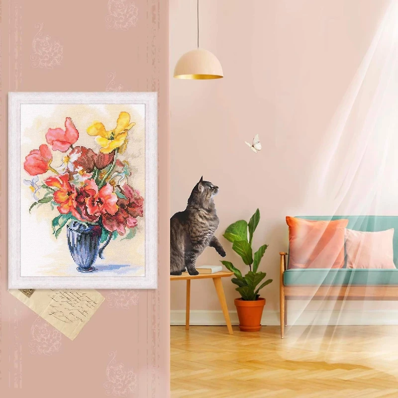 RTO Tulips And Daffodils Counted Cross Stitch Kit