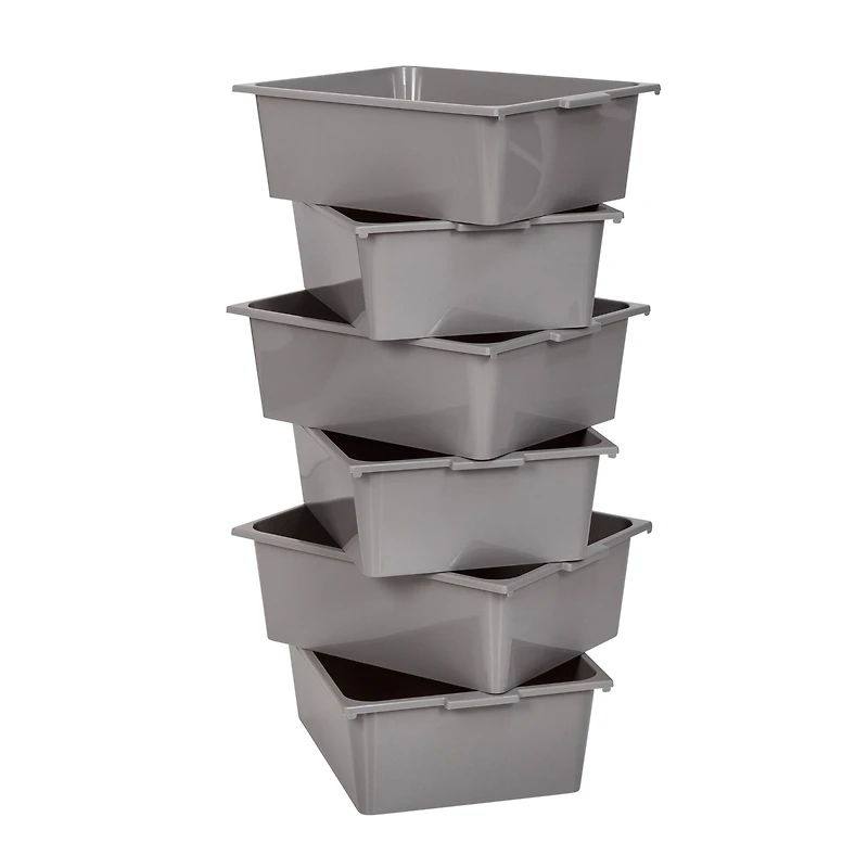 Honey Can Do Gray/White 6-Bin Rolling Cart