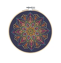 6" Neon Mandala Embroidery Kit by Loops & Threads®
