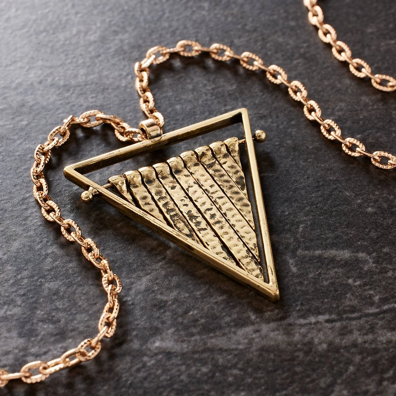 Gold Triangle Fringe Pendant by Bead Landing™