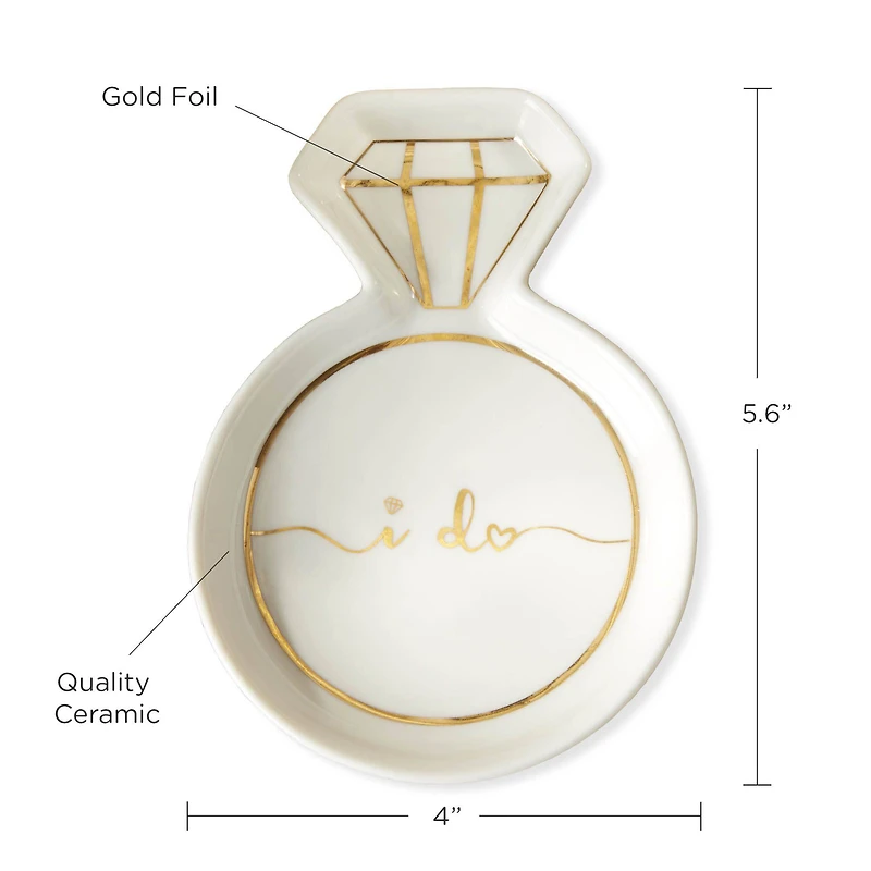 Kate Aspen White Diamond Ring Trinket Dish