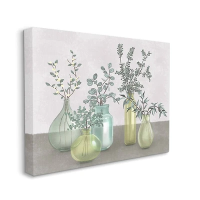 Stupell Industries Plants In Vases Neutral Grey Design Canvas Wall Art