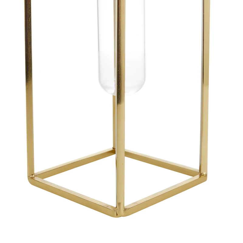 CosmoLiving by Cosmopolitan Set of 3 Gold Stainless Steel Glam Vase, 13" x 5" x 5"