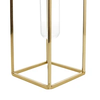 CosmoLiving by Cosmopolitan Set of 3 Gold Stainless Steel Glam Vase, 13" x 5" x 5"