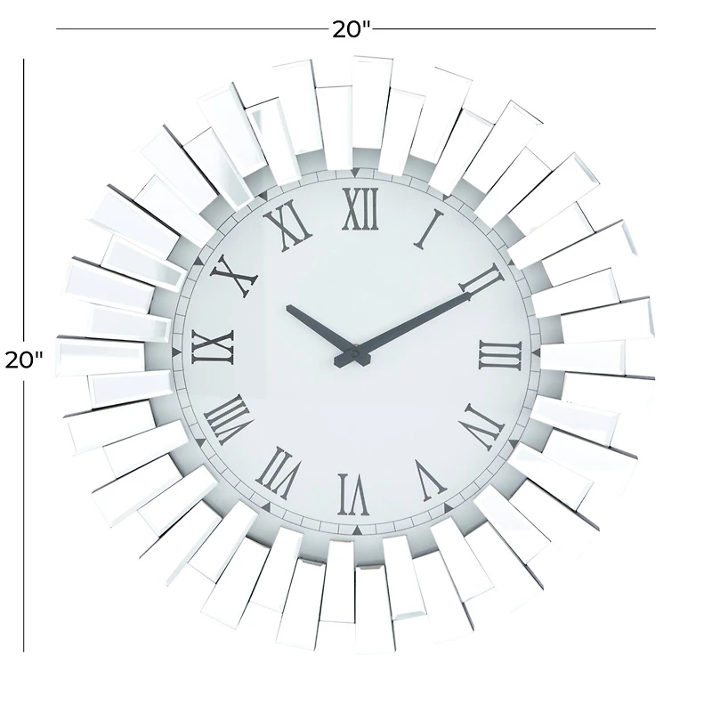 Silver MDF Glam Wall Clock