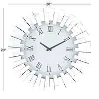 Silver MDF Glam Wall Clock