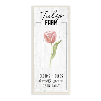 Stupell Industries Tulip Farm Pink Country Floral Locally Grown Blooms, 7" x 17"