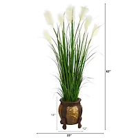 5.25ft. Wheat Plume Grass Plant in Decorative Planter