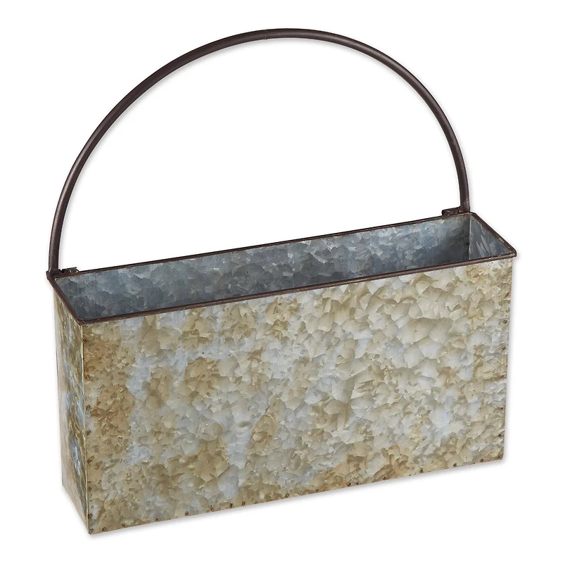 14.5" Rectangle Galvanized Wall Planter