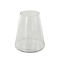 8.5" Clear Glass Wide Cone Shaped Decorative Vase