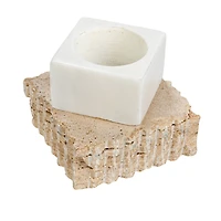 Hello Honey® 3.25" Decorative Marble & Travertine Candle Holder