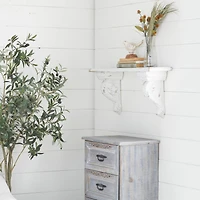 White Wood Farmhouse Wall Shelf