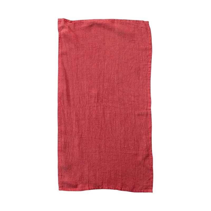 Hello Honey® 36" Oversized Red Stonewashed Linen Tea Towel
