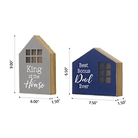 Glitzhome® Lighted Father's Day Table Block Sign Set