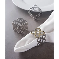 DII® Silver Square Die Cut Napkin Rings, 6ct.