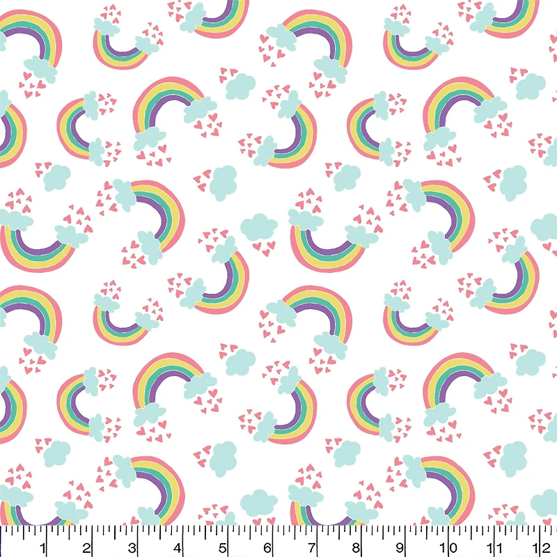Eugene Textiles Rainbows & Hearts Flannel