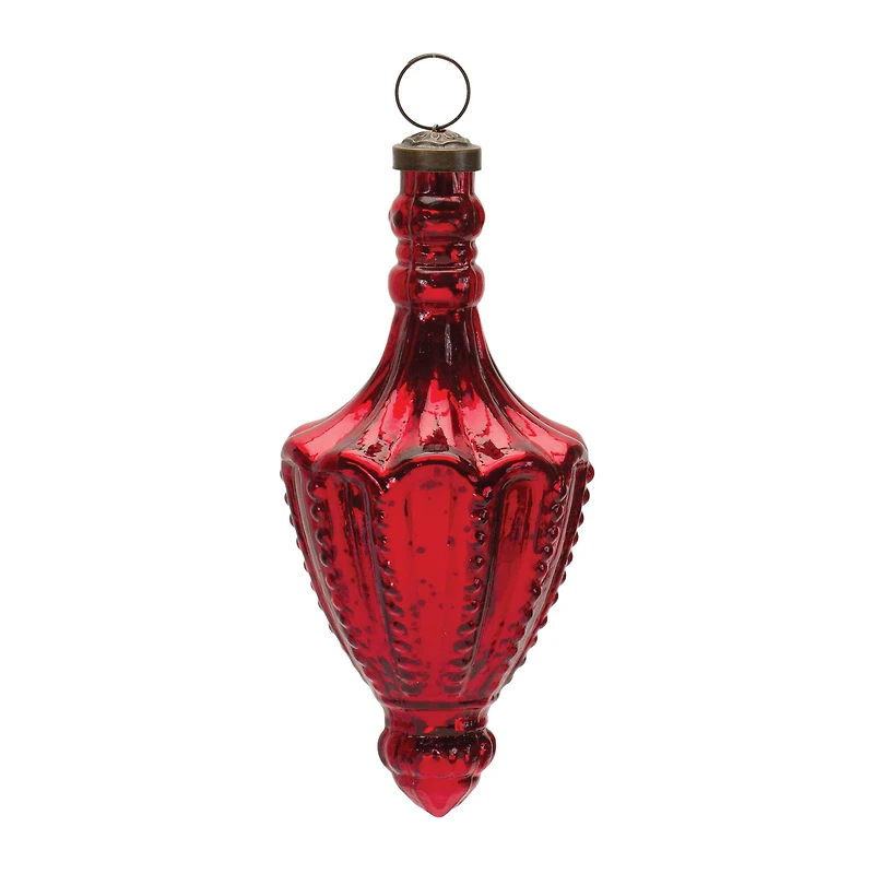 4ct. Red Mercury Glass Finial Drop Ornament