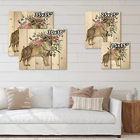 Designart - Wolf With Woodland Flowers