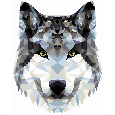Crafting Spark Celebration Poly Wolf Painting by Numbers Kit 