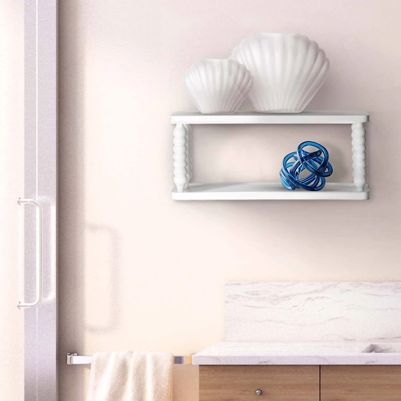 American Art Decor Galleon Wall Shelf, White - 22" x 9"