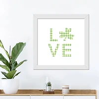 Love Clover 16" x 16" White Framed Print Under Plexiglass