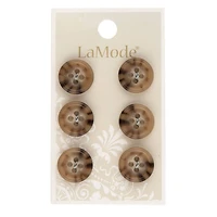 LaMode® 5/8" Beige & Stripe 4-Hole Buttons, 6ct.