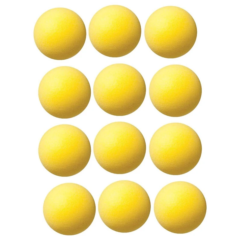 Champion Sports 4" Yellow Uncoated Regular Density Foam Ball, 12ct.