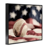 Stupell Industries Baseball & American Flag Framed Giclee Art