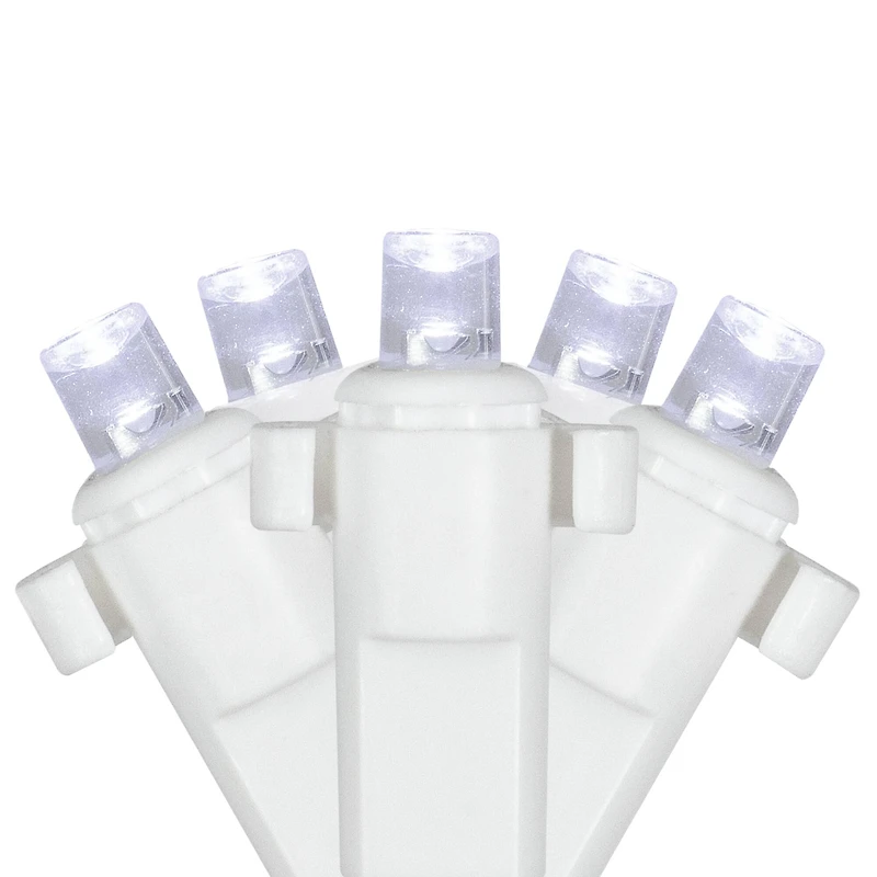 2' x 8' Pure White LED Wide Angle Net Style Column Wrap Christmas Lights White Wire