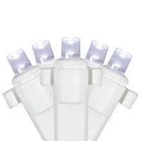 2' x 8' Pure White LED Wide Angle Net Style Column Wrap Christmas Lights  White Wire