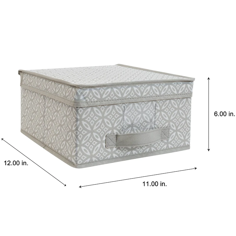 Simplify Medium Gray Boho Storage Box
