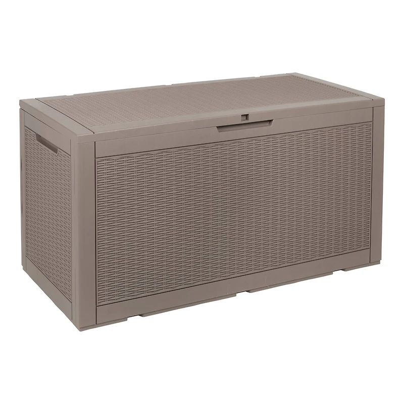Honey Can Do 100gal Brown Wicker Resin Deck Box