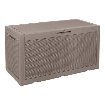 Honey Can Do 100gal Brown Wicker Resin Deck Box
