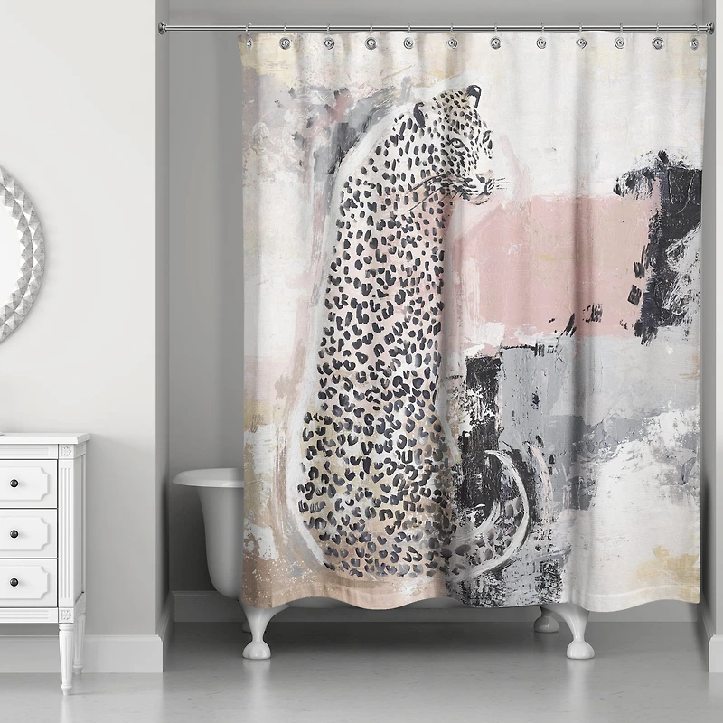 Jungle Cat Abstract II 71" x 74" Shower Curtain