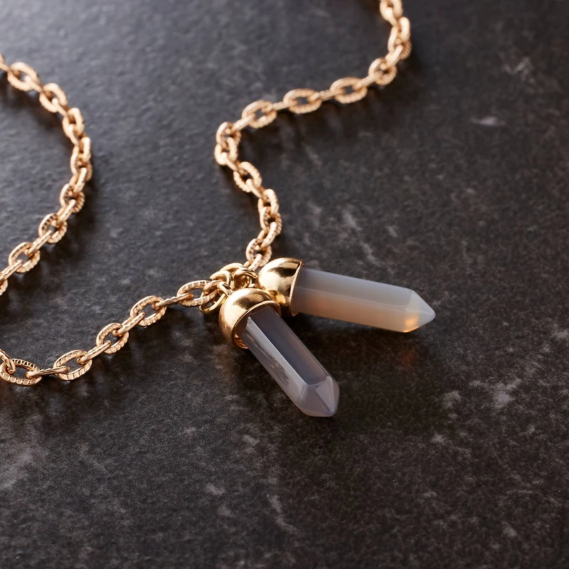 Gray Dyed Agate Prism Pendants, 2ct. by Bead Landing™