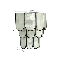 Hello Honey® Black Finish Laminated Capiz Tiered Wall Sconce