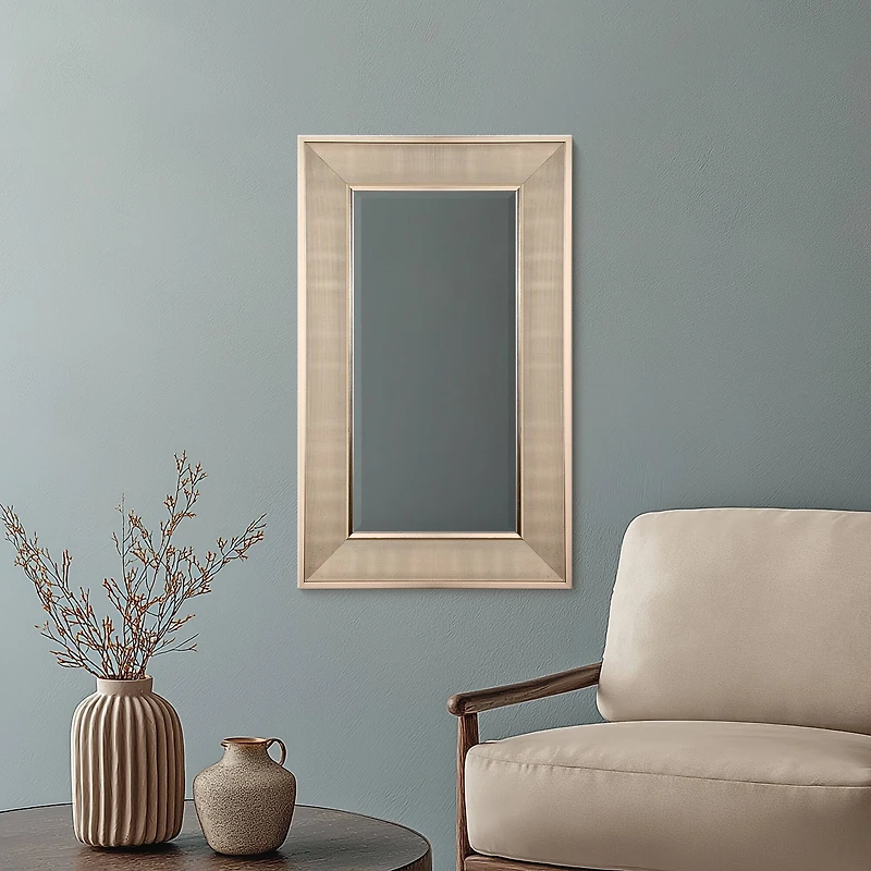 Head West Pave Brushed Nickel Stylish Bathroom & Wall Mirror