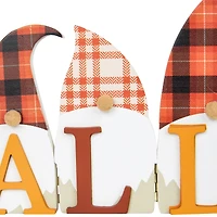 Plaid Gnomes Fall Harvest Wooden Sign - 10"