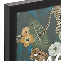 Just Chill Tropical Cheetah Black Framed Canvas Art
