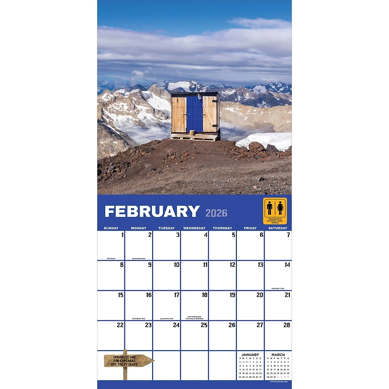 2026 Outhouses Wall Calendar